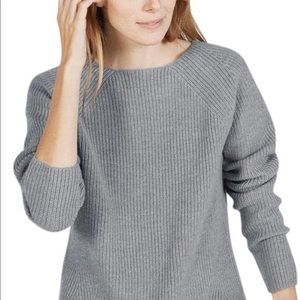 Everlane Grey Chunky Ribbed Knit Wool Sweater in grey L